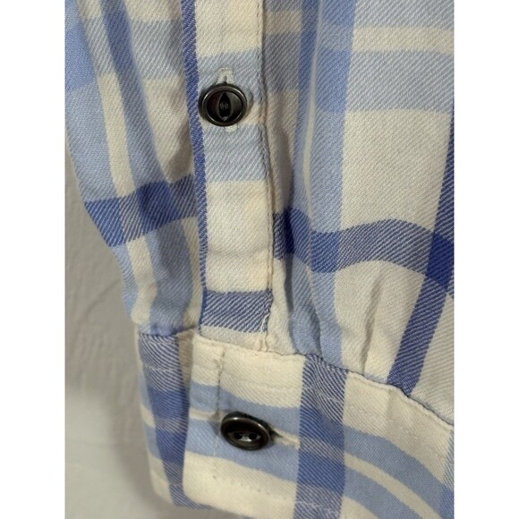 L.L. Bean Men’s Large White Blue Plaid Wrinkle Resistant Long Sleeve Shirt - Picture 9 of 9